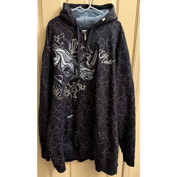 Vintage Y2K Ecko UNLTD Full Zip Hoodie Size 5XL Embroidered Rhino Cybergoth Rare